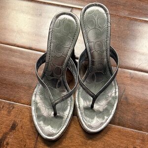 Coach dark silver Women's Sandals